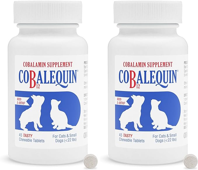 Nutramax Laboratories Cobalequin B12 Supplement for Cats and Small Dogs, 45 Count (Pack of 2)