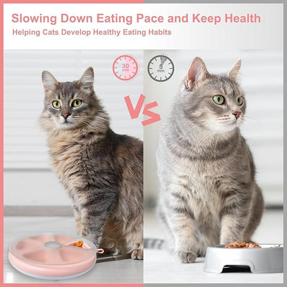 Interactive Cat Treat Toys, Food Puzzle, Maze Feeder Toys for Indoor Cats and Kittens (Pink)