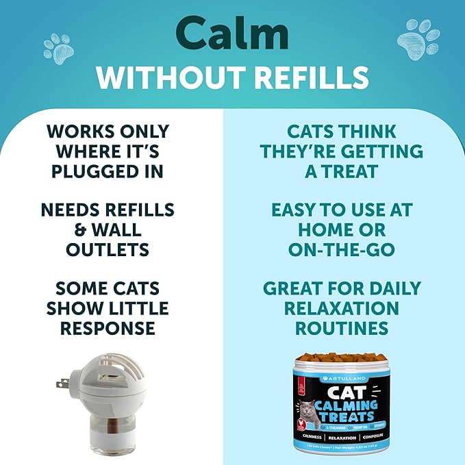 Cat Calming Treats - 2250 mg Hemp Oil per Pack - Stress & Anxiety Relief - Calming Cat Treats with Melatonin - Support Supplement for Vet Visits, Travel, Separation Anxiety, Fireworks - 135 Soft Chews