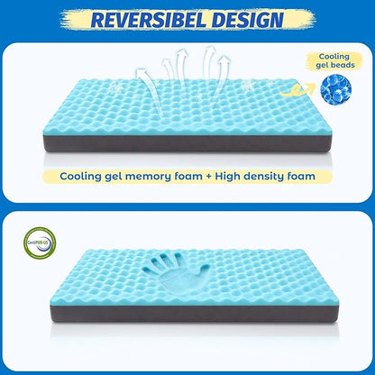 Cooling Dog Bed for Large Dogs, Washable Memory Foam Dog Beds for Crate with Joint Relief, Waterproof Liner and Removable Cover (41’’x 29’’)