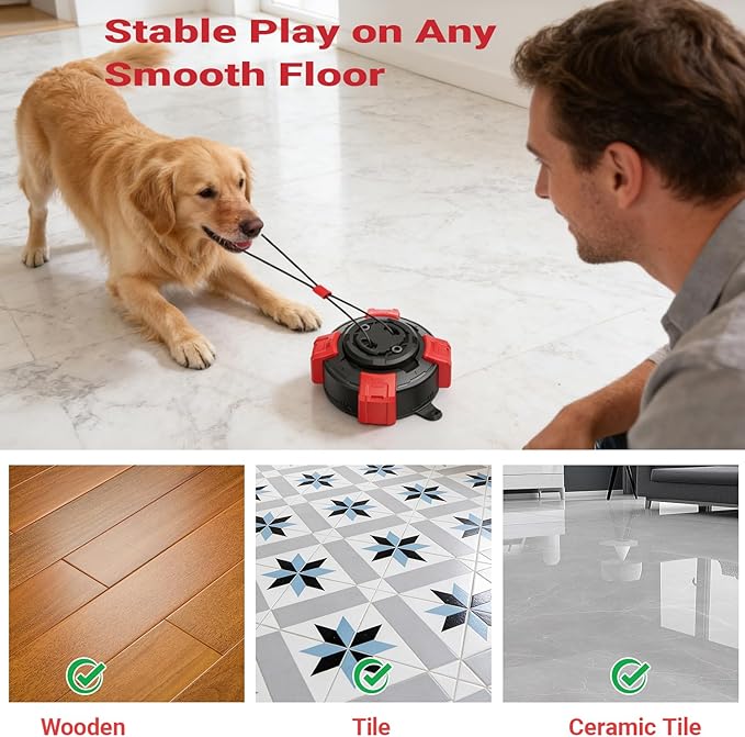 Dog Chew Toy, Suction Cup Dog Toy for Aggressive Chewers, 2.68" Interactive Tug Ball, Durable Rope Toy for Medium Large Dogs to Release Energy & Relieve Anxiety