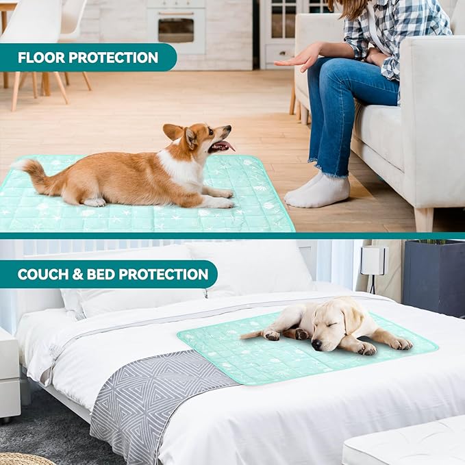 SUPRIY Pet Cooling Mat for Dogs & Cats - Qmax 0.4 Waterproof Cooling Pad, Summer Heat Relief Mat with Japanese Polyester Tech, 3 Sizes Indoor/Outdoor Use (19.5 * 27.5, Blue Ocean)