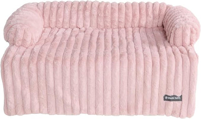 Spark Paws Luxury Dog Couch Cover Bed, Calming Pet Furniture Protector for Large & Small Dogs, Washable Bolster Dog Bed for Couch, Sofa & Bed - Pink, 2XL