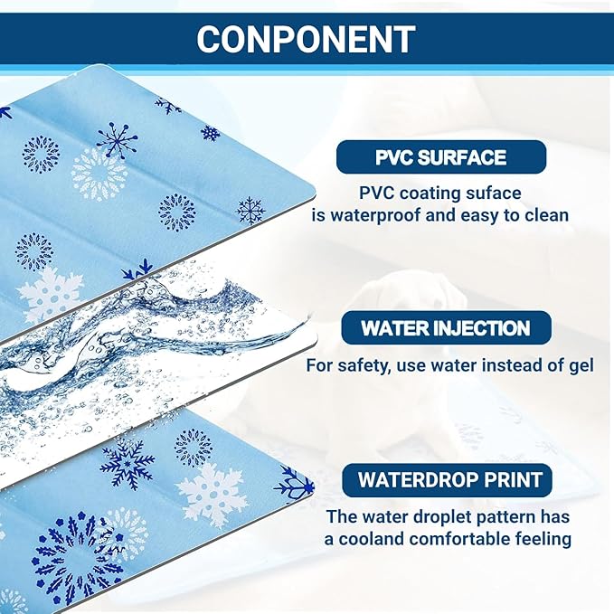 Cooling Mat for Dogs - 2025 Upgraded 20"x16" Washable Pet Cooling Pad for Cats, Non-Slip Kennel Bed for Summer, Portable Ice Mat for Dogs/Cats