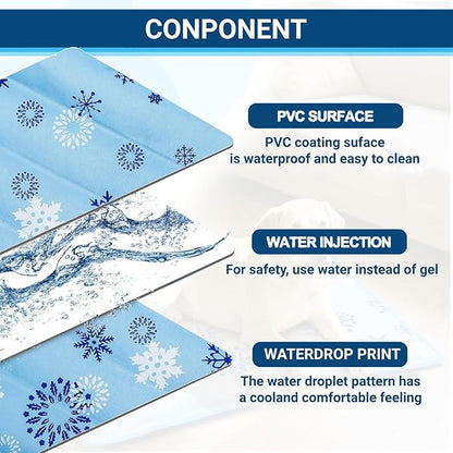 Cooling Mat for Dogs - 2025 Upgraded 23.6"x17.7" Washable Pet Cooling Pad, Non-Slip Kennel Bed for Summer, Portable Ice Mat for Dogs/Cats