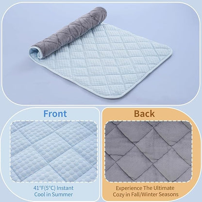 Dog Cooling Mat,Cooling Mat for Dogs, 27.5"x19.6" Cats Cooler Pad, Premium Pets Cool Bed for Crate Kennel, Indoor Cats Cool Sleeping Bed, Q-MAX >0.45, M - 27.5 x 19.6 Inch