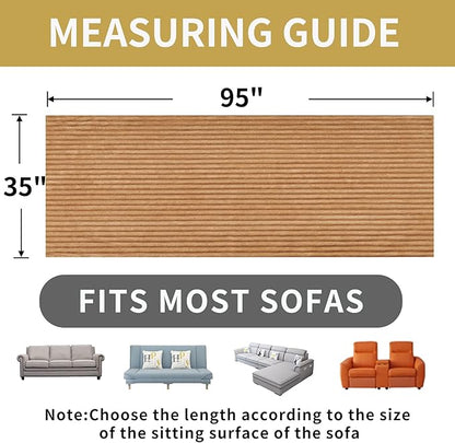 HAOMAIJIA Waterproof Couch Cover for Dogs Washable,Faux Fur Pet Couch Covers for Sofa,Soft Dog Bed Cover Non-Slip Couch Covers for 3 Cushion Couch Sofa Pet Friendly (Khaki, 35" x 95" 1 Pack)