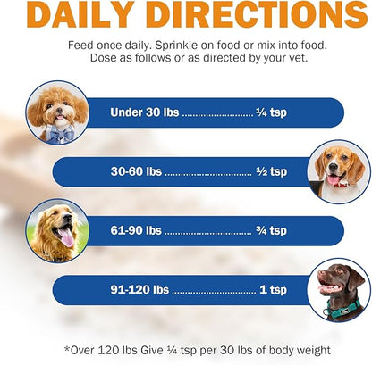 Biotin for Dogs, Supports Shiny Coat and Healthy Skin, Strengthens Dog Nails, Biotin Powder Supplement for Dog Shedding, Dry Skin Relief for Dogs, 6 oz