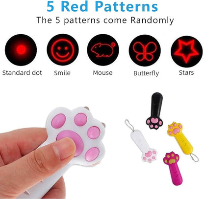 Interactive Cat Toy for Indoor Catch Exercise - Pet Dog Funny Kitten Wand for Chasing and Playing (White)