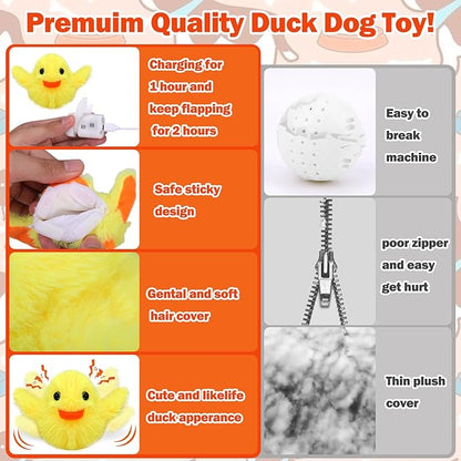 Mity rain Dog Toys Duck, Interactive Dog Toys for Small Dogs, Touch Activated Moving Toy to Keep Them Busy, Squeaky Dog Toy for Small/Medium/Puppy Enrichment
