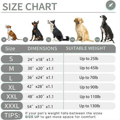 KHONSU PET Dog Bed Mat for Crate 1.1in Slim Cooling Pad Reversible Flannel & Waterproof Canva for Medium Dogs up to 45 lbs, Fits 30"x20" Basic Crate