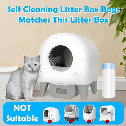 Cat Litter Bags 60 Count, 26.37"X15.74" Drawstring Close Litter Box Liners for Automatic Litter Box,Thick Cat Poop Bags,Easy to Clean,Heavy Duty Robot Bag for Self-Cleaning Box