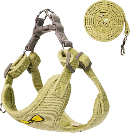 No Pull Dog Harness with Leash Pet Soft Vest Harness and Leash Set Dog Cat No Choke Escape Proof Harness Reflective Step in Harness for Small Medium Dogs Cats(Pastel Green, Large)