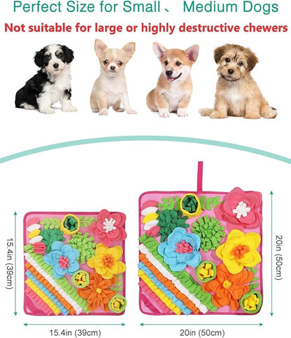 ORIA Snuffle Mat for Dogs, 20x20 Inch Interactive Dog Puzzle Toy, Slow Feeder Mat for Anxiety Relief & Mental Stimulation, Non-Slip Foraging Mat for Small Medium Large Dogs Cats Rabbits