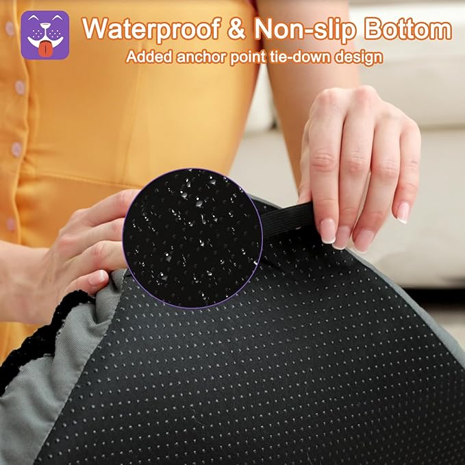 POCBLUE Extra Large Dog Bed, Washable XXL Plush Pet Mat for Crate/Cages, Non-Slip Pet Bed for Outdoor/Indoor/Car Use, Comfy & Soft Kennel Pad for Dogs Up to 110 lbs, 47"x29", Black