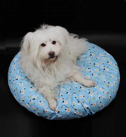 Waterproof Round Dog Bed Fitted Sheet Cover Replacement Washable Plastic Slipcover for 36 x 36 inch Faux Fur Donut Dog Beds