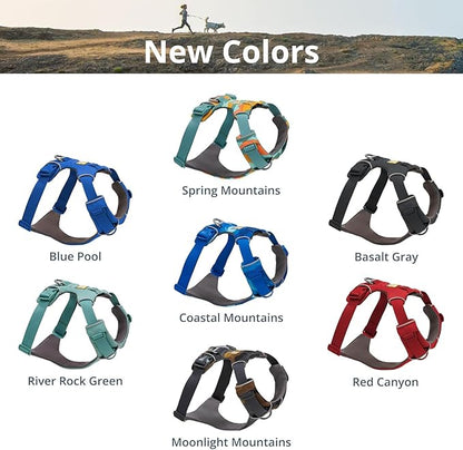 Ruffwear, Front Range Dog Harness, Reflective Soft Padded Everyday Harness with Dual Leash Clips, Adjustable and Lightweight Fit for Training or Walking for All Dogs, Coastal Mountains, Small
