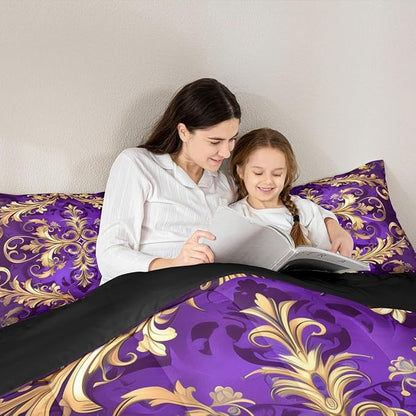 Erosebridal (Just Print Damask Twin Size Comforter Set, Vintage Aztec Flower Microfiber Bedding for Kids Boys Girls, Exotic Bohemian Paisley Quilt Set, Fashion Victorian Baroque Hippie Bed Sets