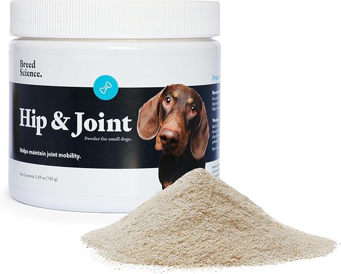 Hip and Joint Food Supplement for Dogs, Small Breeds- Glucosamine and Chondroitin Powder with Green Lipped Mussel - Pain, Inflammation Relief with Vitamins - Senior Health Supplies for Arthritis