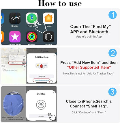 Air Tracker Tag, [MFi Certified] Smart Tag, Pet Bluetooth Tracker for Apple Find My, IP68 Waterproof,Replaceable Battery, Key Finder and Item Locator for Keys, Bags, Pets, Wallet-Blue
