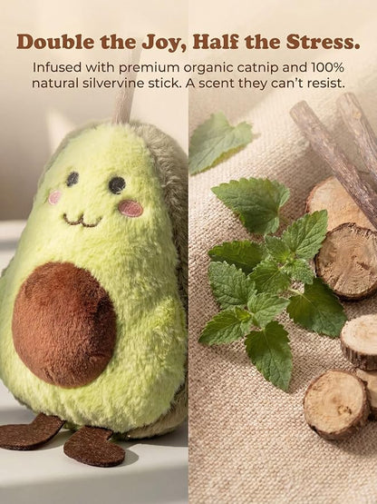 Durable and lnteractive Cat Teething Stick Toys: Chewing Stick, Grinding Teeth Rod, and chewable Cat Doll for Your Pet's Entertainment (Avocado Green)