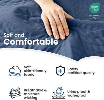 Noovirum® Washable Underpads,34"x36" (Pack of 4) Navy - Heavy Absorbency Incontinence Bed Pads for Adults, Kids & Pets - Waterproof Reusable Protective Pad for Bed, Sofa, Furniture & Floor