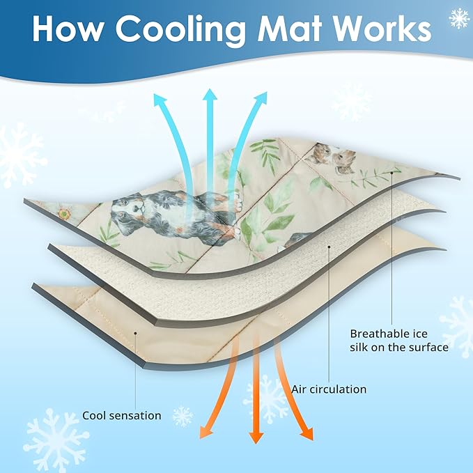 Dog Cooling Mat, Pet Washable Non-Toxic Summer Dogs Cats Cooling Pads Sleeping Kennel Mats Cool Ice Blanket for Indoor & Outdoor Dog Beach Essentials Brown Small