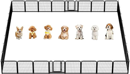 Topeakmart Dog Playpen Outdoor Puppy Exercise Pen Indoor Portable Pet Fence for Yard/RV Camping, 24 Inch 32 Panels