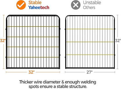 Yaheetech Wide Panel Dog Playpen, 16 Panels 32 inch High Pet Pen with Gate, Portable Indoor Outdoor Fence for Medium/Large Breed Dogs