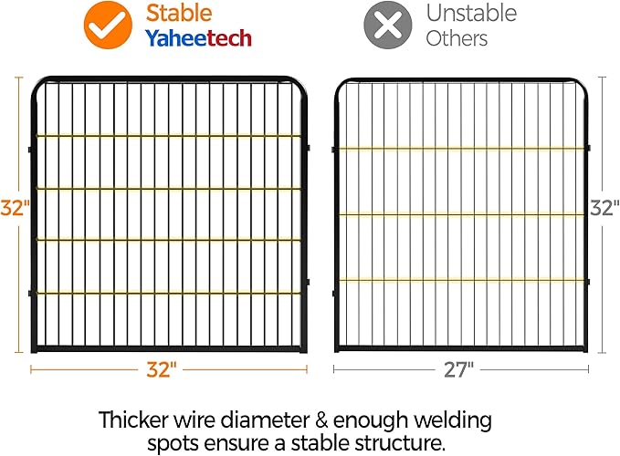 Yaheetech Dog Playpen Indoor, Extra Wide Outdoor Dog Fence Foldable Pet Puppy Exercise Pen for Yard/Garden/RV Camping, 24 Panels 32 Inch Height x 32 Inch Width