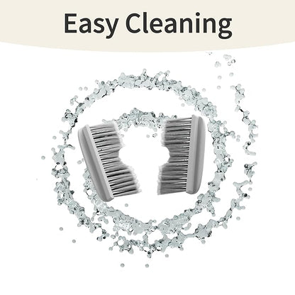 Pet Hair Removal Door Brush for Cats, Self-Cleaning Fur Catcher, Grey, Fits Cat Doors and Indoor Doorways