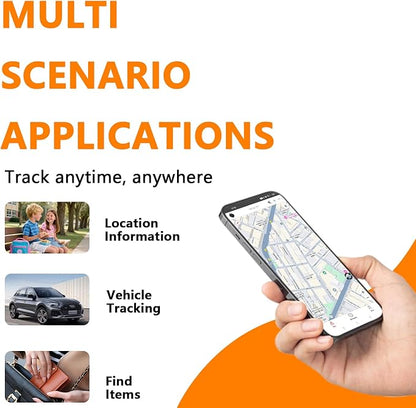 GPS Tracker for Vehicles, GPS Portable Magnetic Car GPS Tracking, Wide-Area Location GPS Tracker for Kids, Dogs, No Subscription Required/No Monthly Fee/No SIM Card Required-TG03