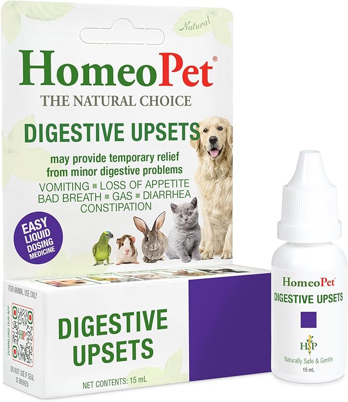 HomeoPet Digestive Upsets, Safe, Gentle, and Natural Cat and Dog Digestive Support, 15 Milliliters