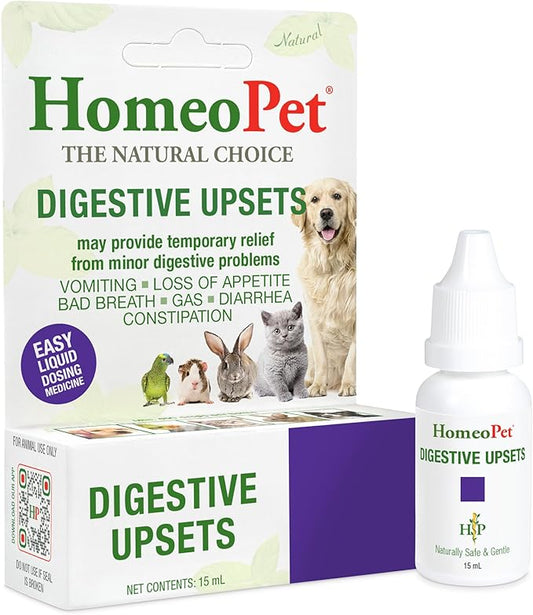 HomeoPet Digestive Upsets, Safe, Gentle, and Natural Cat and Dog Digestive Support, 15 Milliliters