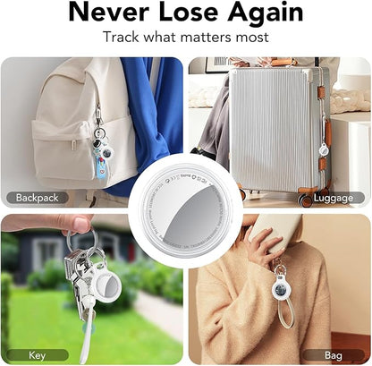 2026 New [Apple MFi Certified] (iOS Only) Tracker Tags-4 Pack, Bluetooth Tracker for Apple Find My, Replaceable Battery, Key Finder and Item Locator Smart Tag for Keys, Bags, Luggage, etc (White)