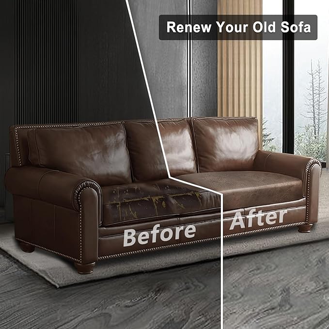 ANARACHON Leather Look Couch Cushion Covers Sofa Seat Slipcovers Sets Couches Furniture Protector for Sectional Armchair Loveseat Pets Kids Stretch Spandex Fabric (1 Cushion Sofa, Light Brown)