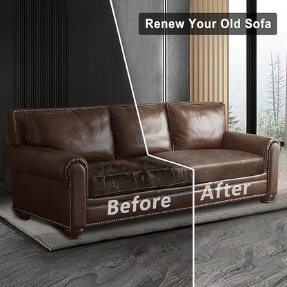 ANARACHON Leather Look Couch Cushion Covers Sofa Seat Slipcovers Sets Couches Furniture Protector for Sectional Armchair Loveseat Pets Kids Stretch Spandex Fabric (1 Cushion Sofa, Light Brown)
