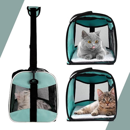 Small Animal Travel, Carrier for Hedgehog Rat Parrot Bird Guinea Pig, Lizards Carrier, Soft Sided Travel Carrier Portable Guinea Pig Up to 10 Lbs (15 * 10 * 10, Green)