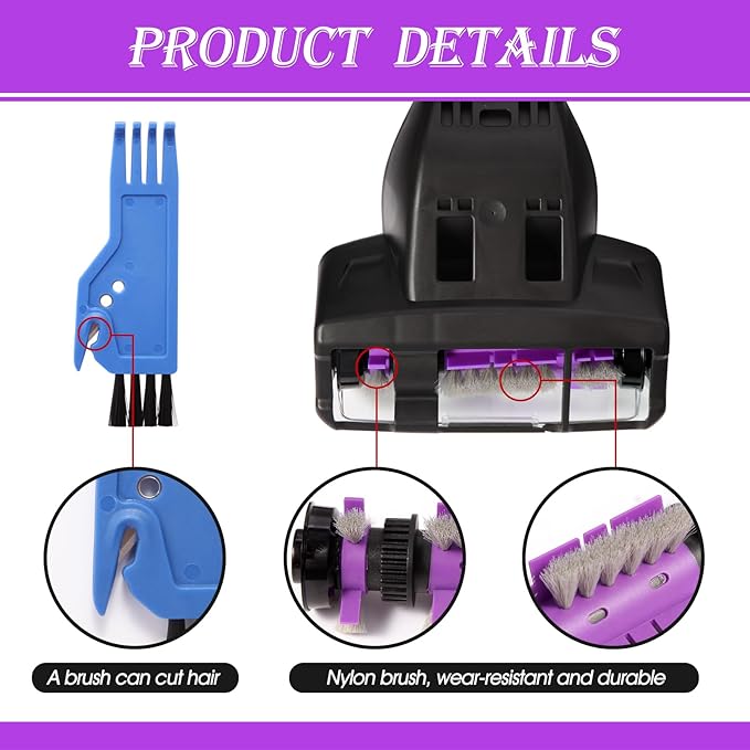 Upgraded 1.35in 2252 Pet Turbine eraser Hair Brush Tool Attachment for Bissell Cleanview Swivel Pet Crosswave 2252 2489 2486 2254 22543 24899 3437F 3774F 27909 Vacuum Replacement Parts 1608089 Purple