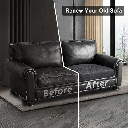 ANARACHON Leather Look Couch Cushion Covers Sofa Seat Slipcovers Sets Couches Furniture Protector for Sectional Armchair Loveseat Pets Kids Stretch Spandex Fabric (1 Cushion Loveseat, Dark Grey)