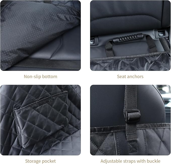 Viaviat Dog Car Seat Cover,Pets Back Seat Extender,600D Heavy Durable 100% Waterproof Scratchproof Soft Dogs Hammock, Nonslip Backseat Protector for Cars Trucks SUVs