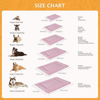 Reversible Dog Bed Mat with Plush and Corn Velvet,Soft Warm Pet Cushion, Dual Purpose Washable Sleeping Mattress Bed for Small Medium Large Dog and Cat XB004 (24"x18", Pink)