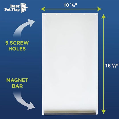 Best Pet Flap Large Replacement Dog Door Non PVC Flap Fits PetSafe PAC11-11039 - Measures 10 1/8" x 16 7/8" Longer Lasting, Most Energy Efficient, Less Shrinkage, BPA Free