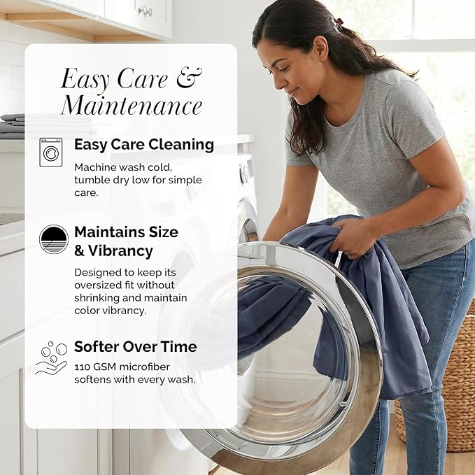 Southshore Fine Living, Inc. 21-Inch King Sheets Deep Pocket, 6-Piece Extra Deep Pocket King Sheet Set, Elastic Fitted Sheet, Oversized Flat, Machine Washable, Blue Pillow Cases, Dark Blue Sheets