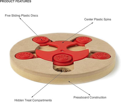 PetRageous 13006 Thinkrageous Interactive Advanced Level Puzzle Piece Dog Toy or Cat Toy Measures 9.84-Inch for Dogs and Cats or Kittens and Ages, Red