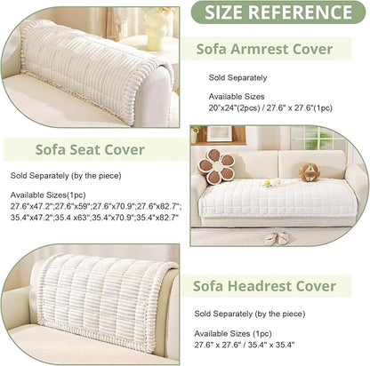 OstepDecor Washable Couch Cover for Dogs, Thick Pet Friendly Sofa Covers, Soft Couch Protector, Paw Cart Sofa Slipcovers, Cushion Protector for Leather, Sectional, Loveseat (35.4" x 63", White)