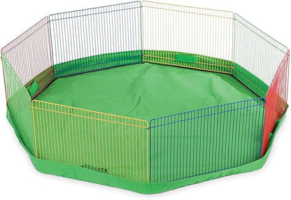 Prevue Pet Products Multi-Color Small Pet Playpen - Small Animal Pen for Rabbits, Guinea Pigs, Hamsters, Tortoises, Bunny Enclosure, Easy to Assemble, Indoor & Outdoor Play - Multi-Color