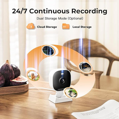 2K Cameras for Home Security,Indoor/Outdoor for Baby/Elder/Pet Monitoring with Phone app,Wired Plug&Play,Color Night Vision,2-Way Audio & 24/7 Recording,Support 128G Card ( Not Included),4-Pack