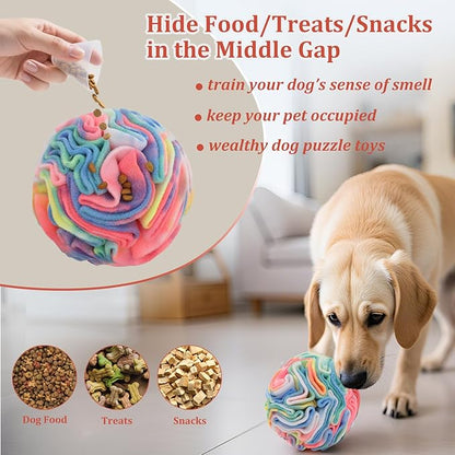 Ablechien Snuffle Ball for Dogs, Puppy Treat Toy, Interactive Foraging Puzzle Ball Toy, Enrichment Toys for Large Dogs, Sniffle Interactive Treat Balls