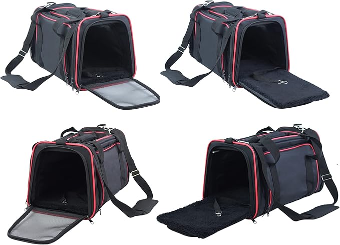EliteField Expandable Soft Pet Carrier (3 Year Warranty, Airline Approved), Multiple Sizes and Colors Available (20" L x 12" W x 11" H, Black)